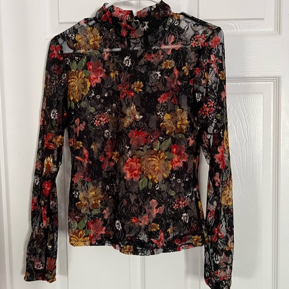 SHEIN Tops - SHEIN floral mesh top